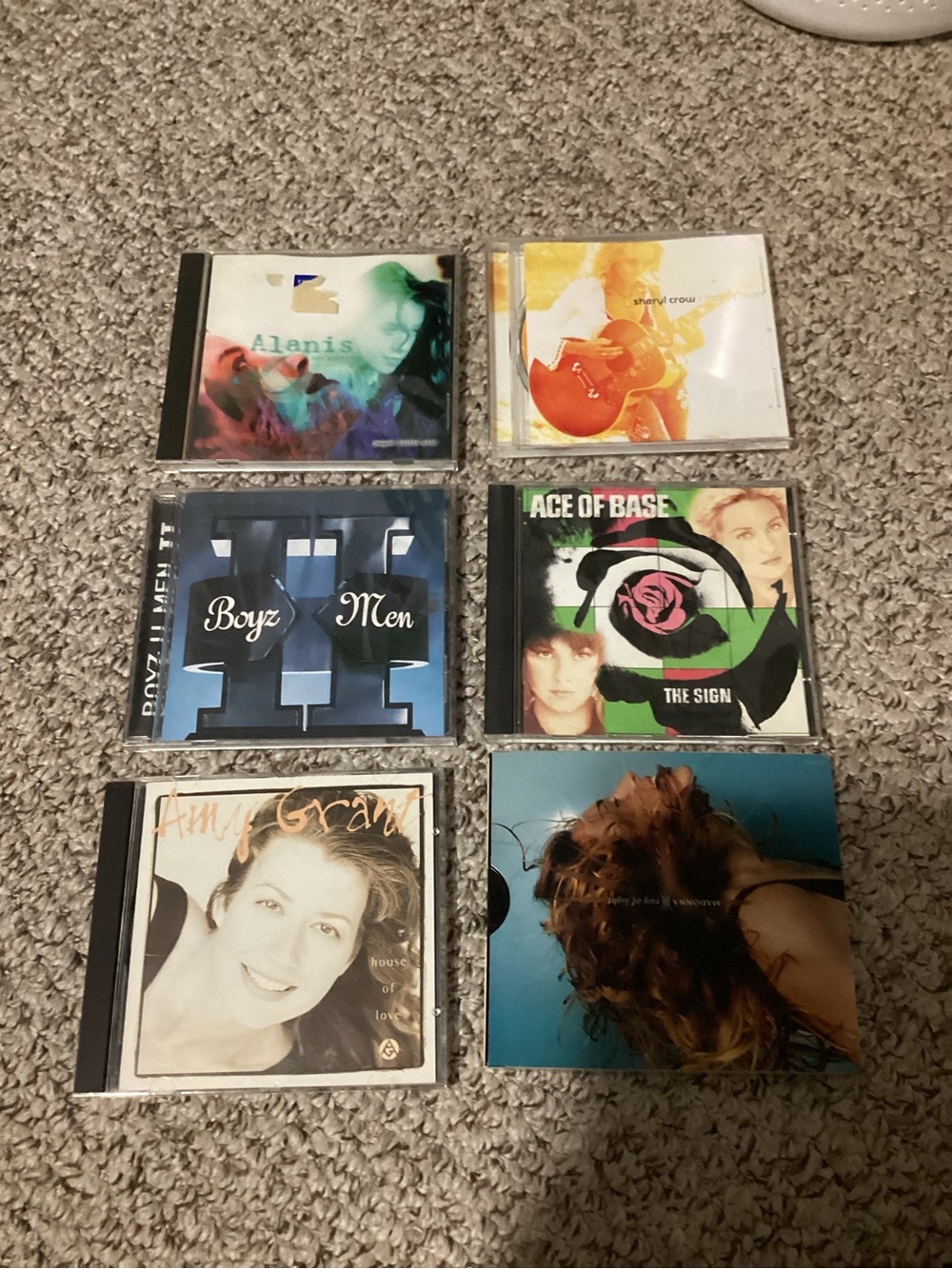6 90s CDs - All Original - Alanis, Ace of Base, Sheryl Crow, Boyz 2 Men, Madonna
